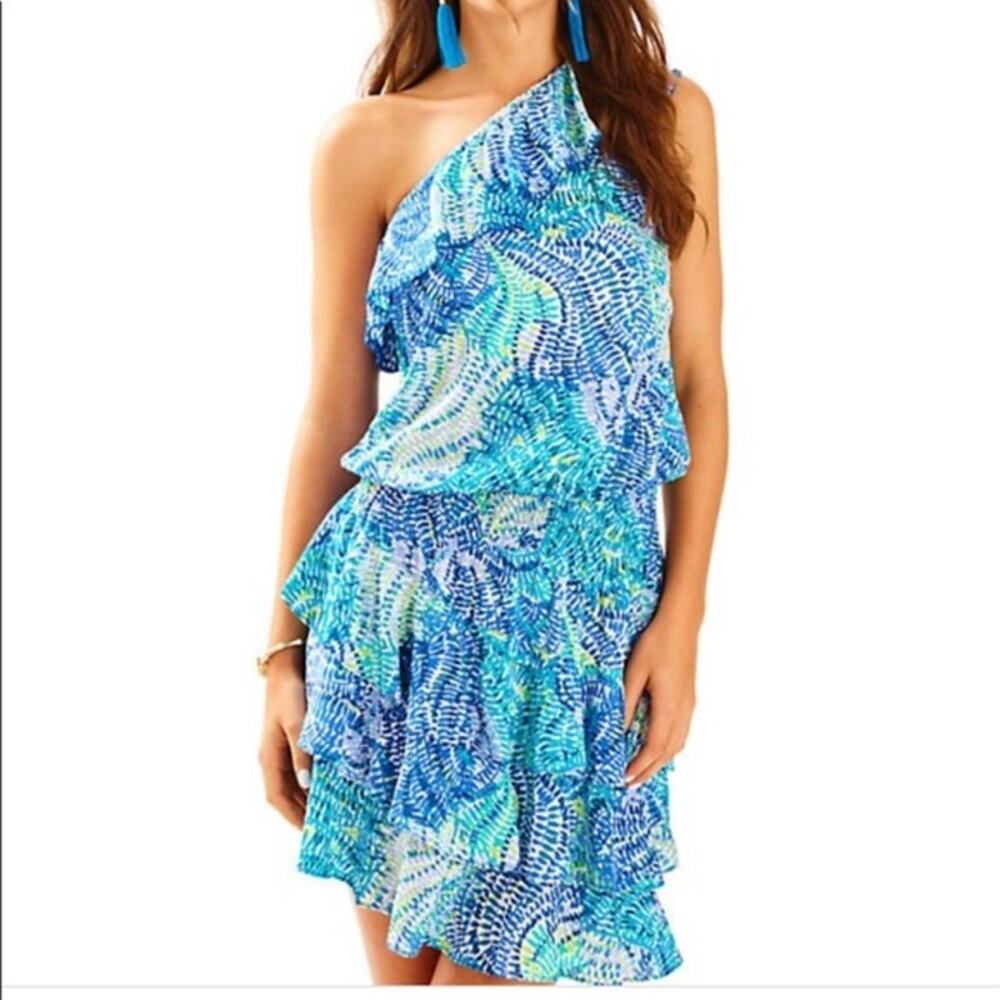 Lilly Pullitzer Womens Size Small Blue Current Fantasea Peighton Dress NWT